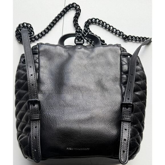 Rebecca Minkoff Love Quilted Backpack Black with adjustable chain/leather straps main image 11